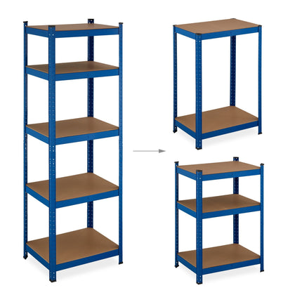 Blaues stabiles Regal mit 5 Ebenen