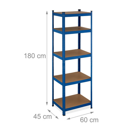 Blaues stabiles Regal mit 5 Ebenen