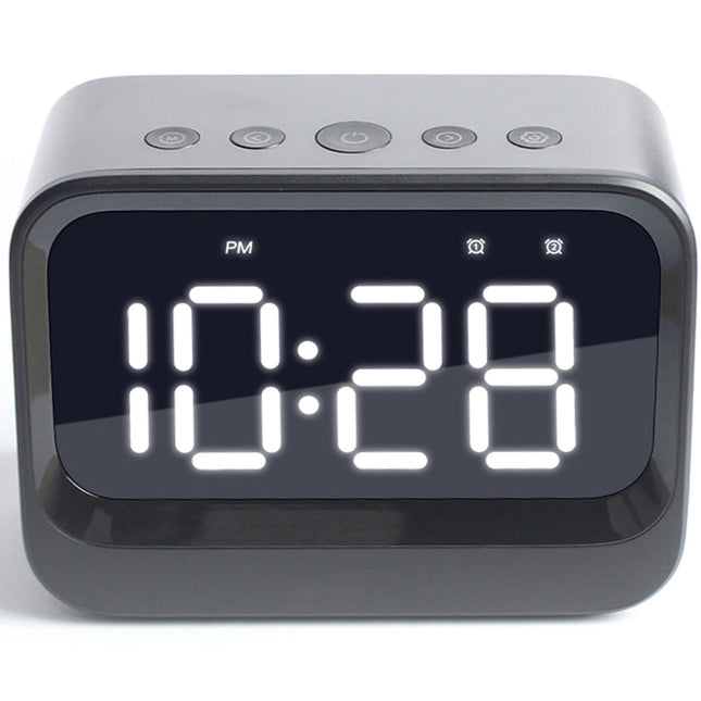 Bluetooth Wecker mit Lautsprecher, Dual-Alarme, Schwarz