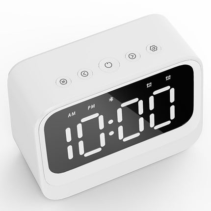 Bluetooth budík s reproduktorem, dvojité buzení, bílý