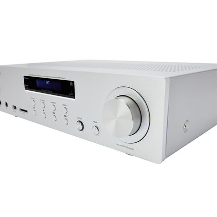 Bluetooth zesilovač, 2x60W RMS, stříbrné provedení