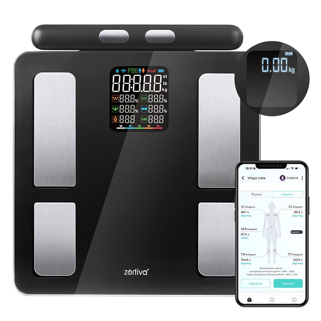 Bluetooth-Körperanalysewaage mit BMI- und Fettmessung