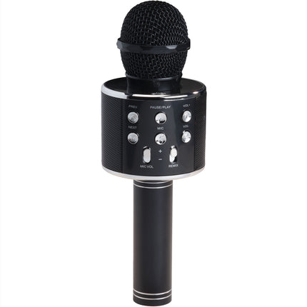 Bluetooth-Karaoke-Mikrofon mit eingebautem Lautsprecher. Schwarz