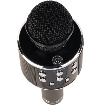 Bluetooth-Karaoke-Mikrofon mit eingebautem Lautsprecher. Schwarz