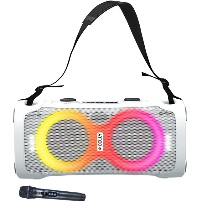 Bluetooth Party-Lautsprecher 45W mit kabellosem Mikrofon, Weiß