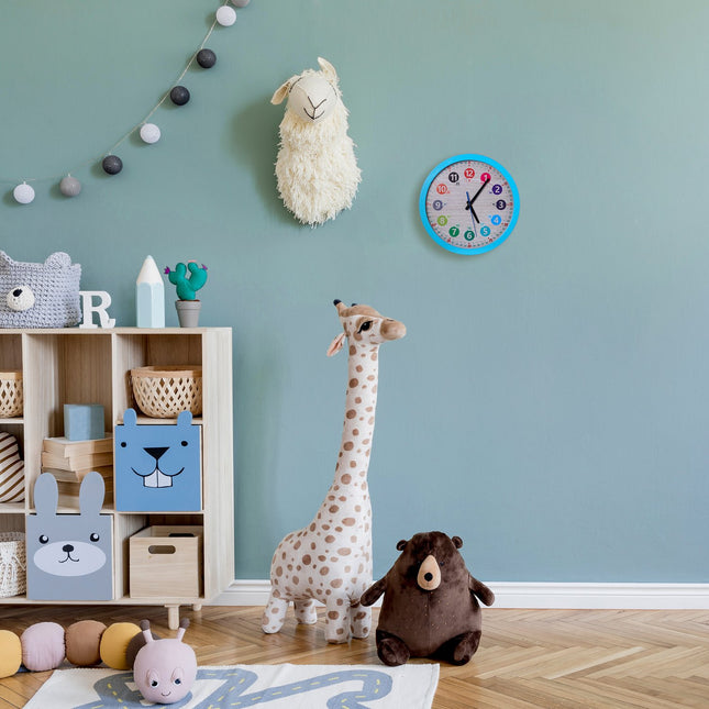 Blue wall clock for children