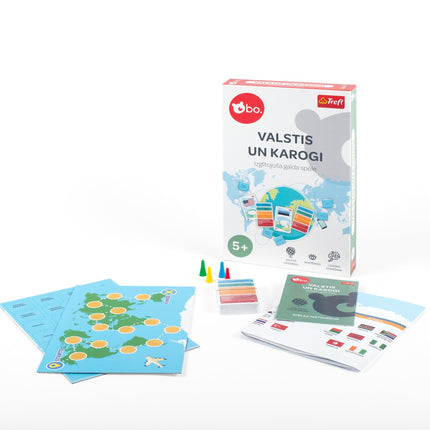 Bo. Educational Board Game "Countries And Flags" (In Latvian Lang.)