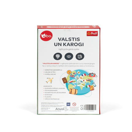 Bo. Educational Board Game "Countries And Flags" (In Latvian Lang.)