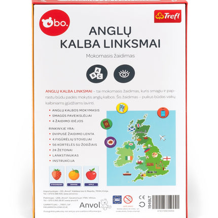 Bo. Educational Board Game "English Is Fun" (In Lithuanian Lang.)