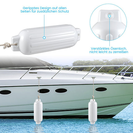 Boat Fender Set – 4 Pcs, 68.5 x 21.5 cm, White PVC