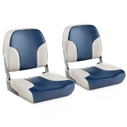 Boat Seat Set, 2-Piece, Foldable, Blue & White, PVC