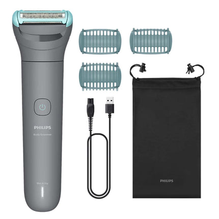 Bodygroomer mit Dreifach-Schutzsystem, 3 Kammaufsätze