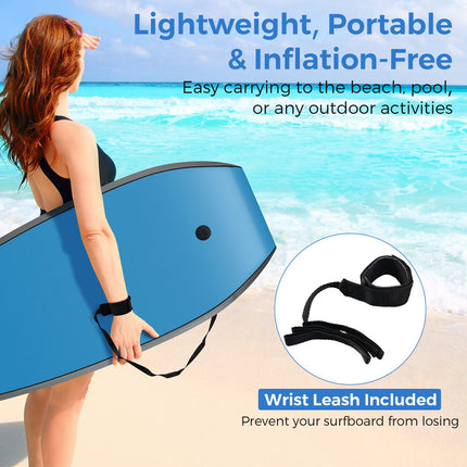 Bodyboard Boogie Board 33–41 Zoll, EPS-Kern, Handgelenksleine