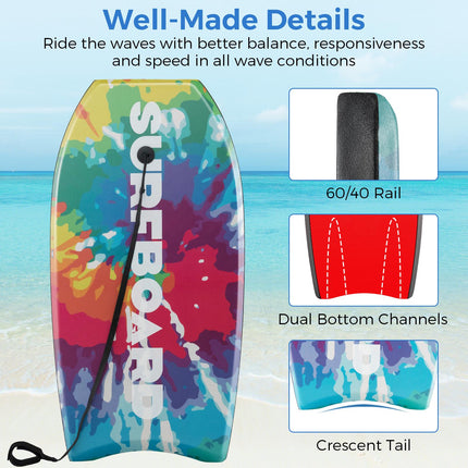 Bodyboard Boogie Board 33–41 Zoll, EPS-Kern, Handgelenksleine