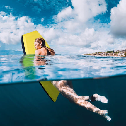 Bodyboard leichtes Schwimmbrett mit EPS-Kern &amp; XPE-Oberfläche für Kinder &amp; Erwachsene 106cm Gelb