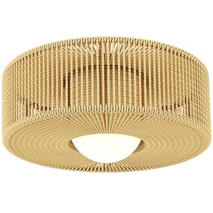 Boho Ceiling Light with Hemp Rope Shade, G9 LED, 30cm