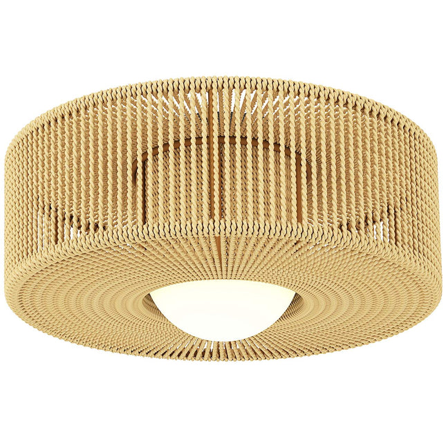 Boho Deckenleuchte mit Hanfseilschirm, G9 LED, 30cm