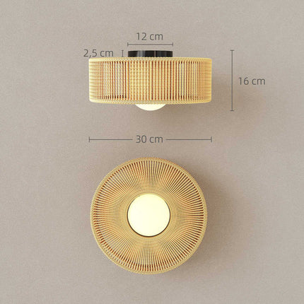 Boho Ceiling Light with Hemp Rope Shade, G9 LED, 30cm