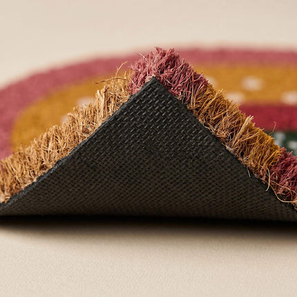 Boho Coir Doormat, Semi-Circular, Indoor/Outdoor Use