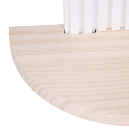 Boho Floating Wall Shelf Set, 2pc Pine, White/Brown