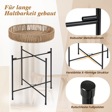 Boho Nesting Side Tables Set – Handcrafted Rope Design