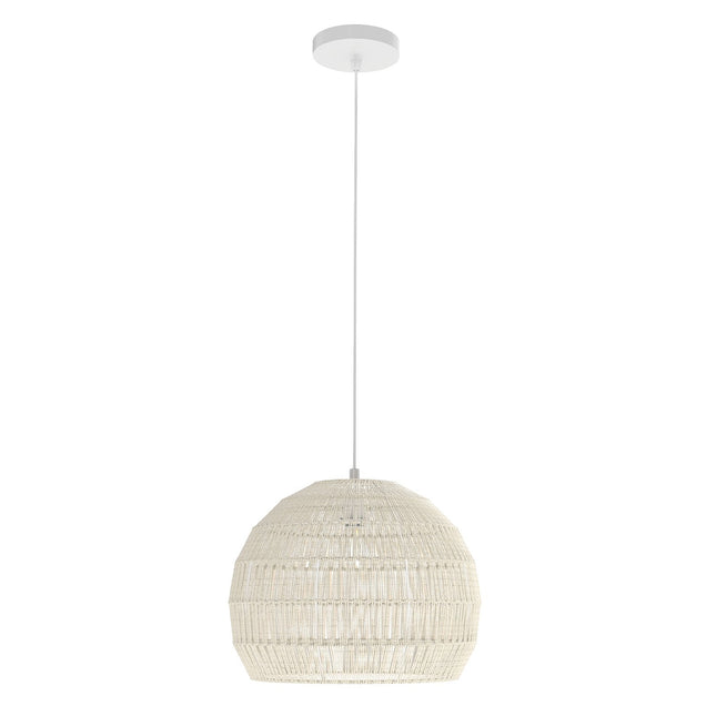 Boho Pendelleuchte, höhenverstellbar, Papierschirm