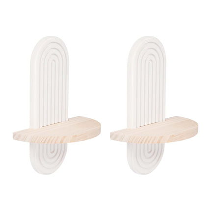 Boho Wall Shelf Set, 2pc - Natural White Pine