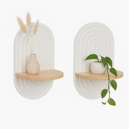 Boho Wall Shelves, 2-Pack – Rainbow Hanging Design
