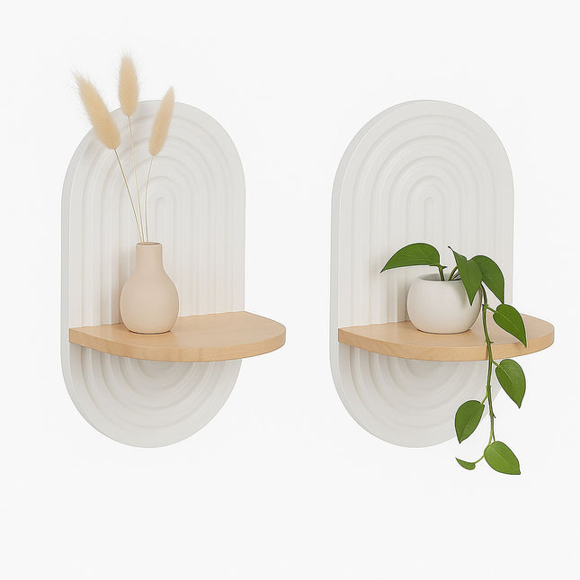 Boho Wall Shelves, 2-Pack – Rainbow Hanging Design