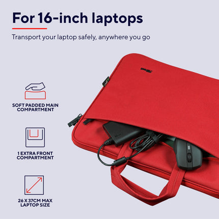 Sacoche pour ordinateur portable Bologna 16" écologique rouge