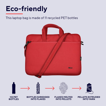 Sacoche pour ordinateur portable Bologna 16" écologique rouge
