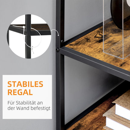 Industrielles 7-stöckiges Bücherregal in Rostbraun – Küche & Wohnzimmer