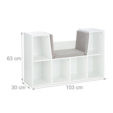Bücherregal mit Sitzkissen