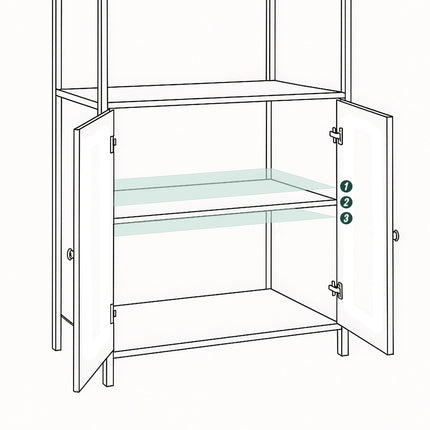 Bookcase with Storage, Adjustable Shelves, 4-Tier