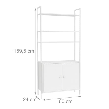 Bookcase with Storage, Adjustable Shelves, 4-Tier