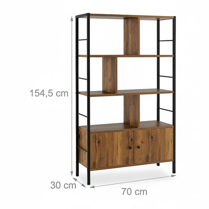 Bücherregal mit Stauraum – 3 Regalböden, Unterschrank