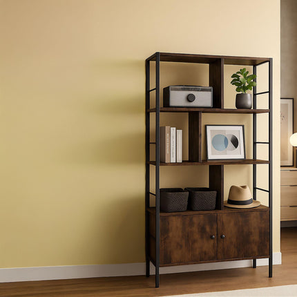 Bookcase with Storage Unit – 3 Shelves, Base Cabinet
