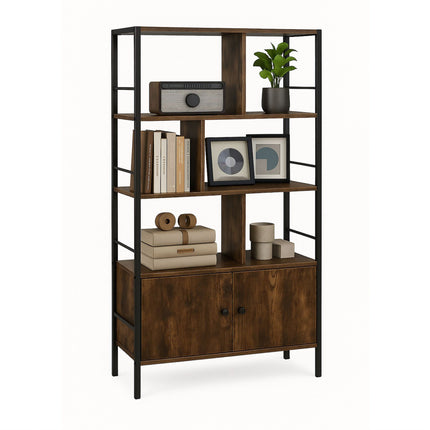 Bookcase with Storage Unit – 3 Shelves, Base Cabinet