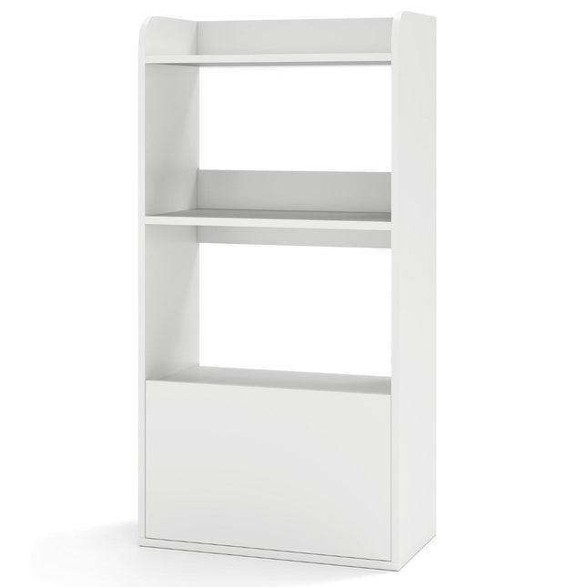 Bücherregal mit Schublade, Standregal mit 2 Fächern, Büroregal aus Holz, 55 x 29 x 105 cm, weiß