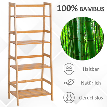 Bücherregal aus Bambus, 4-lagige Aufbewahrung für Wohnzimmer und Büro