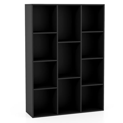 Bookshelf with 11 Compartments, Black, 74 x 24 x 106 cm
