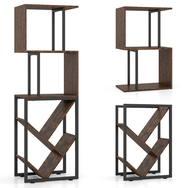 Bookshelf with 3 Open Shelves, Tree Design, 39.5x25x122cm
