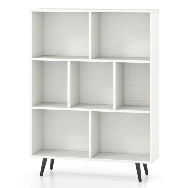 Bücherregal mit 3 Ablagen, Holzbeine – 80 cm, Kippsicherung