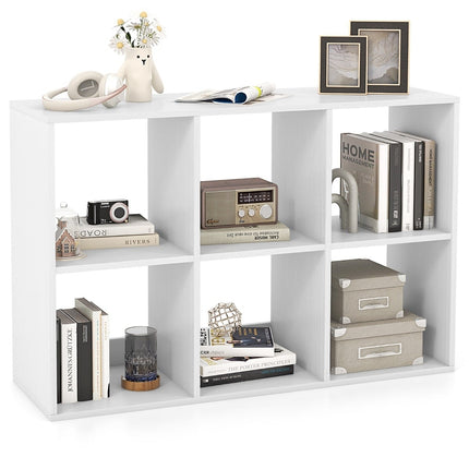 Bücherregal mit 6 offenen Ablagefächern, Weiß, Platzsparendes Design
