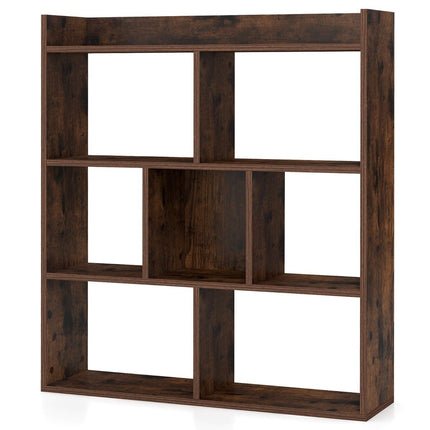 Bookshelf with 7 Cubes, 80x20x90 cm, Coffee Finish