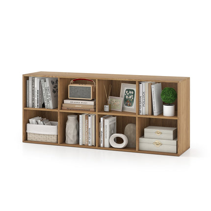 Bookshelf with 8 Compartments, Freestanding Storage Unit