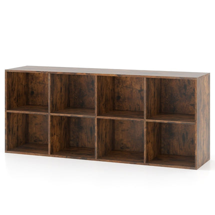 Bücherregal mit 8 Würfeln, 121,5 x 29 x 61 cm, Kippschutz