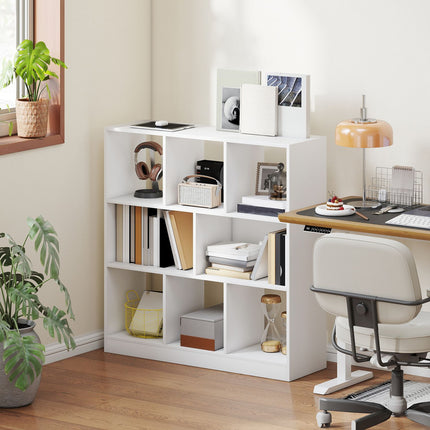 Bücherregal mit 8 Fächern, 97,5 x 30 x 100 cm, Weiß