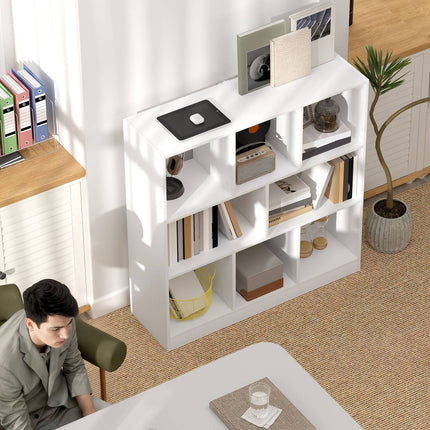 Bücherregal mit 8 Fächern, 97,5 x 30 x 100 cm, Weiß