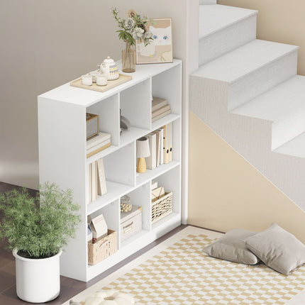 Bücherregal mit 8 Fächern, 97,5 x 30 x 100 cm, Weiß